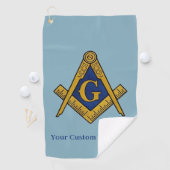 Freemason Square und Compass Masonic Gift Golfer Golfhandtuch (Insitu)
