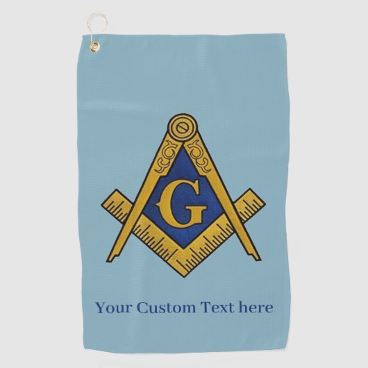 Freemason Square und Compass Masonic Gift Golfer Golfhandtuch (Vorderseite)