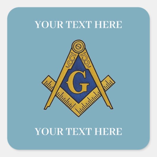 Freemason Square und Compass Masonic Quadratischer Aufkleber (Vorderseite)