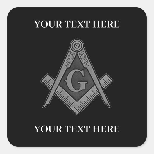 Freemason Square und Compass Masonic Quadratischer Aufkleber (Vorderseite)