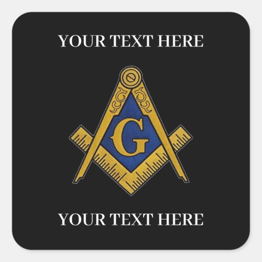 Freemason Square und Compass Masonic Quadratischer Aufkleber (Vorderseite)