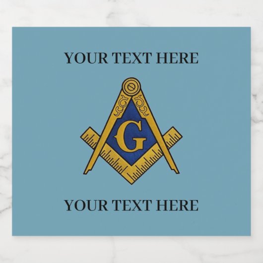 Freemason Square und Compass Masonic Schaumweinetikett (Einzelnes Label)