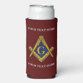 Freemason Square und Compass Masonic Selters Dosenkühler (Seltzer Vorderseite)