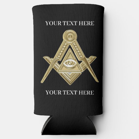 Freemason Square und Compass Masonic Selters Dosenkühler (Vorderseite)