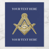 Freemason Square und Compass Masonic Weinetikett (Einzelnes Label)