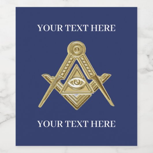 Freemason Square und Compass Masonic Weinetikett (Einzelnes Label)