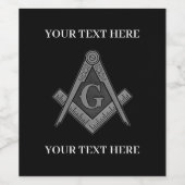Freemason Square und Compass Masonic Weinetikett (Einzelnes Label)