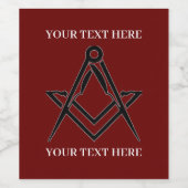 Freemason Square und Compass Masonic Weinetikett (Einzelnes Label)