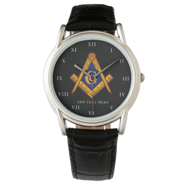Freemason Square und Compass Wohltätigkeit Masonic Armbanduhr (Vorderseite)