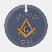 Freemason Square und Compass Wohltätigkeit Masonic Ornament Aus Glas (Vorderseite)