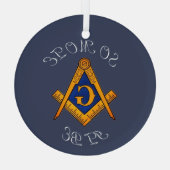 Freemason Square und Compass Wohltätigkeit Masonic Ornament Aus Glas (Rückseite)