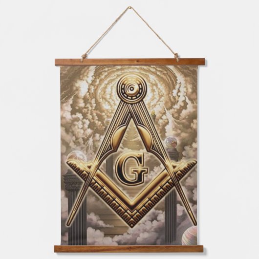 Freemason Tapestry Wandteppich Mit Holzrahmen (Vorderseite)