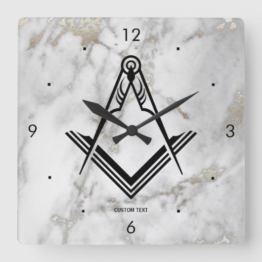 Freemason Wall Clock Einzigartige Masonic Ohrs Quadratische Wanduhr (Vorderseite)
