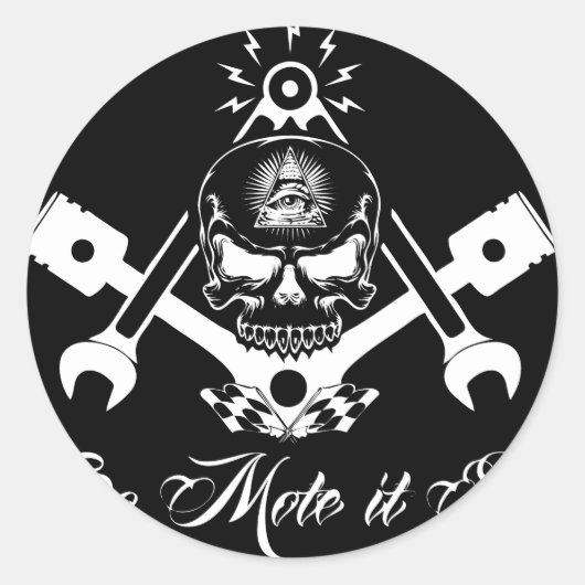 Freemason-Widows-Sons-Masonic-Hotrod-Logo-20160407 Runder Aufkleber (Vorderseite)