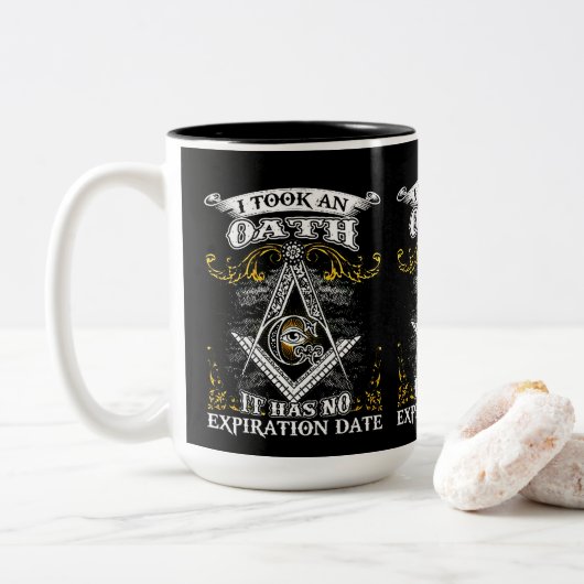 Freemason Zweifarbige Tasse (Mit Donut)