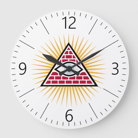 Freemasonauge Große Wanduhr (Vorderseite)