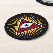 Freemasonauge Runder Pappuntersetzer (Angewinkelt)