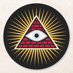 Freemasonauge Runder Pappuntersetzer