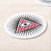 Freemasonauge Runder Pappuntersetzer (Angewinkelt)