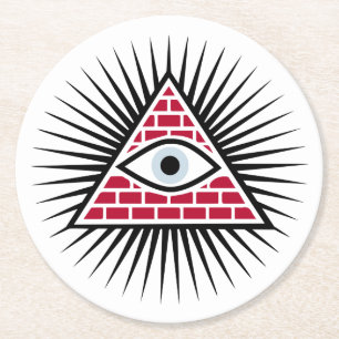 Freemasonauge Runder Pappuntersetzer