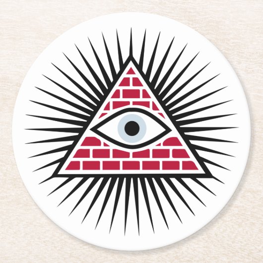 Freemasonauge Runder Pappuntersetzer (Vorderseite)