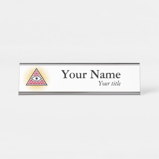 Freemasonauge Schreibtischnamensplakette (Vorderseite )