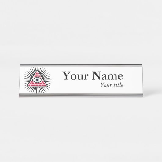 Freemasonauge Schreibtischnamensplakette (Vorderseite )