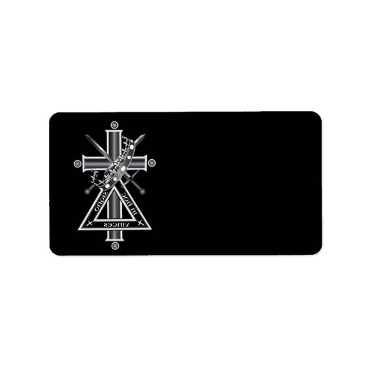 Freemasonenkreuz Adressaufkleber (Vorne)