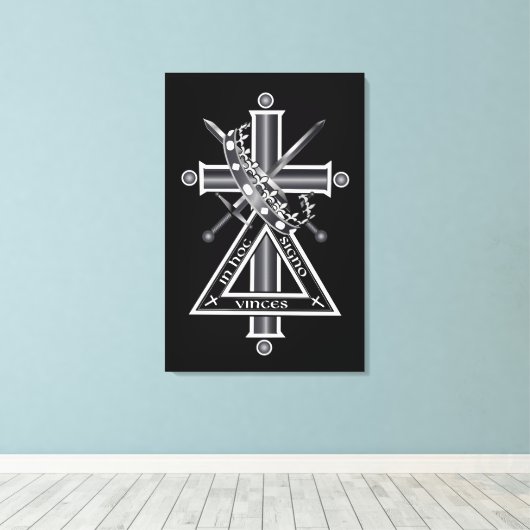 Freemasonenkreuz Leinwanddruck (Insitu (Holzboden))