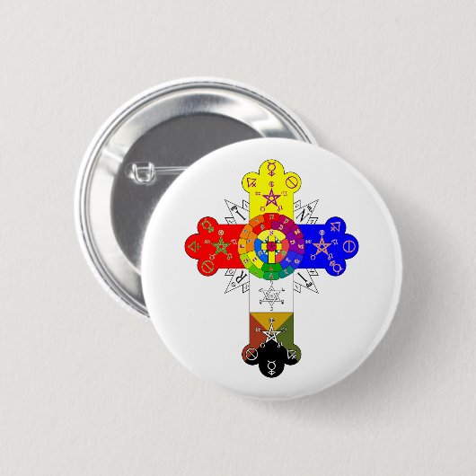 Freemasonic Rosy Cross Button (Vorne & Hinten)