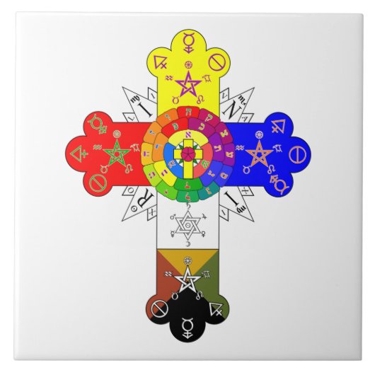 Freemasonic Rosy Cross Fliese (Vorderseite)