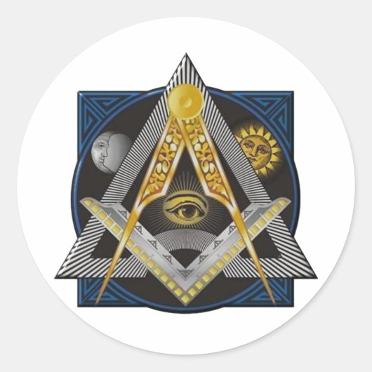 Freemasonry Emblem Runder Aufkleber (Vorderseite)