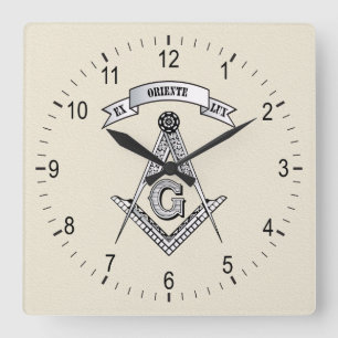 Freemasonry sign quadratische wanduhr