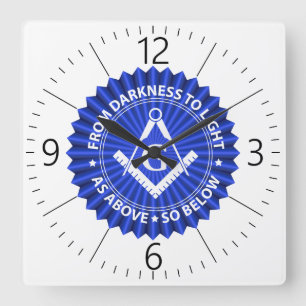 Freemasonry symbol quadratische wanduhr
