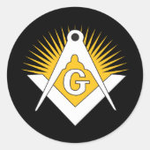 Freemasonry symbol runder aufkleber (Vorderseite)