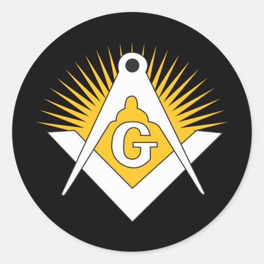 Freemasonry symbol runder aufkleber (Vorderseite)