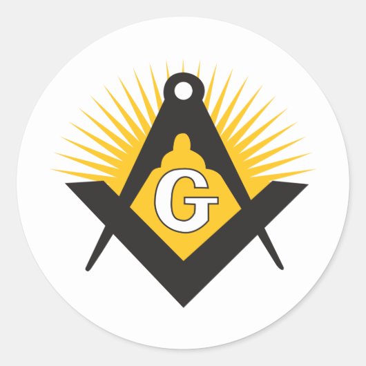 Freemasonry symbol runder aufkleber (Vorderseite)