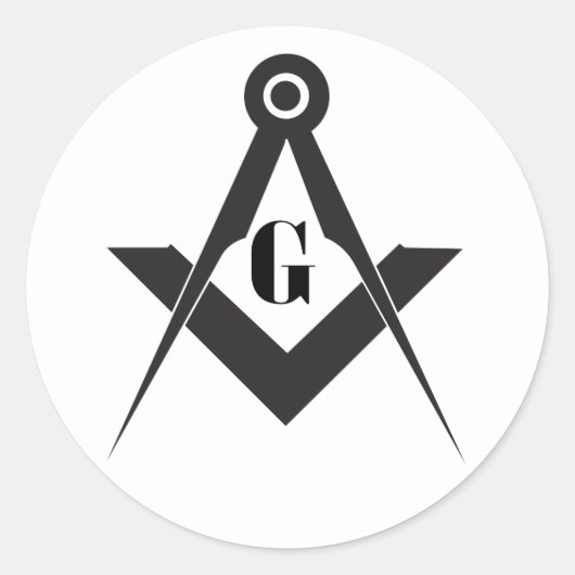 Freemasonry symbol runder aufkleber (Vorderseite)
