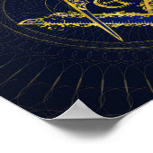 Freemasonry symbol Square and Compasses Poster (Ecke)