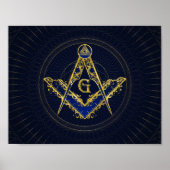Freemasonry symbol Square and Compasses Poster (Vorne)