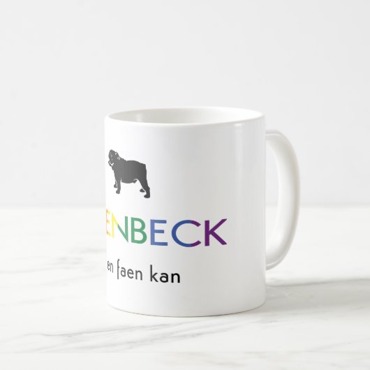 Freenbecky Logo Regenbogenfarben Kaffeetasse (VorderseiteRechts)