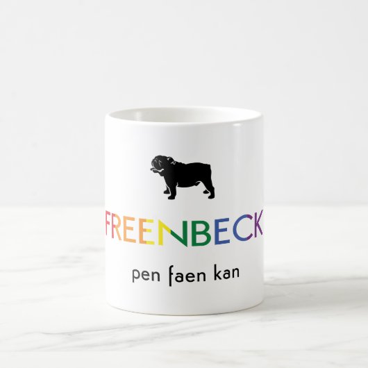 Freenbecky Logo Regenbogenfarben Kaffeetasse (Mittel)