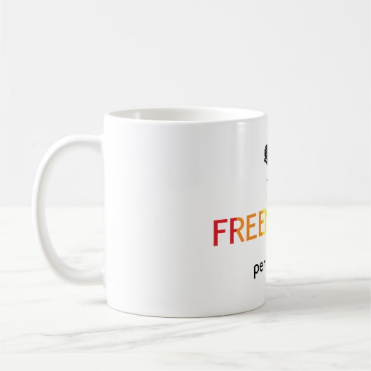 Freenbecky Logo Regenbogenfarben Kaffeetasse (Links)
