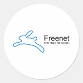 Freenet Bunny Text Runder Aufkleber (Vorderseite)
