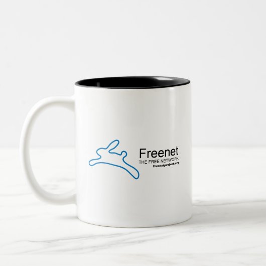 Freenet-Häschen und -name Zweifarbige Tasse (Links)