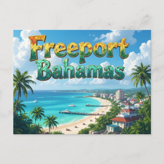 Freeport bahamas dreaming postkarte (Vorderseite)