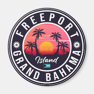 Freeport Bahamas Retro-Sonnenuntergang-Souvenirs 6 Magnet