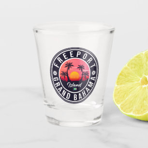 Freeport Bahamas Retro Sunset Souvenirs 60er Schnapsglas