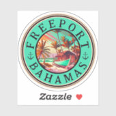 Freeport Bahamas Retro Sunset Travel Souvenir 1950 Aufkleber (Blatt)