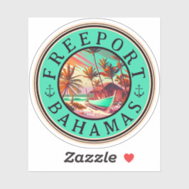 Freeport Bahamas Retro Sunset Travel Souvenir 1950 Aufkleber